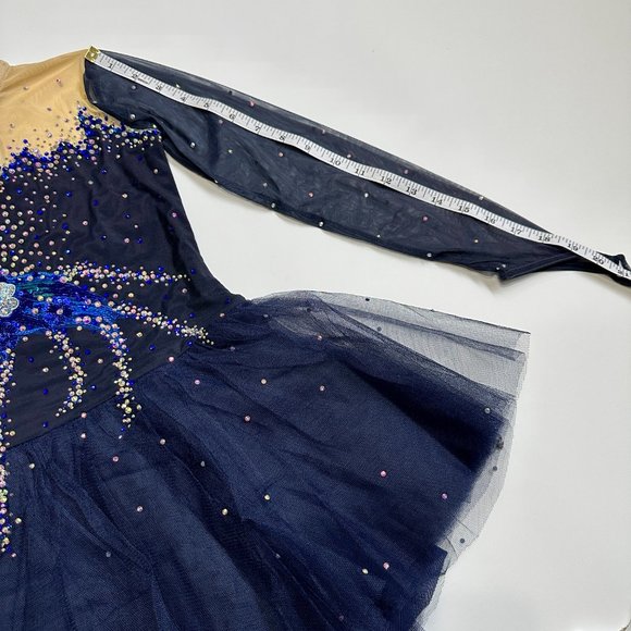 New Figure Skating Dress Size Girl 12 (7~10T) with Hair Scrunchies (125~135cm) - Picture 9 of 11